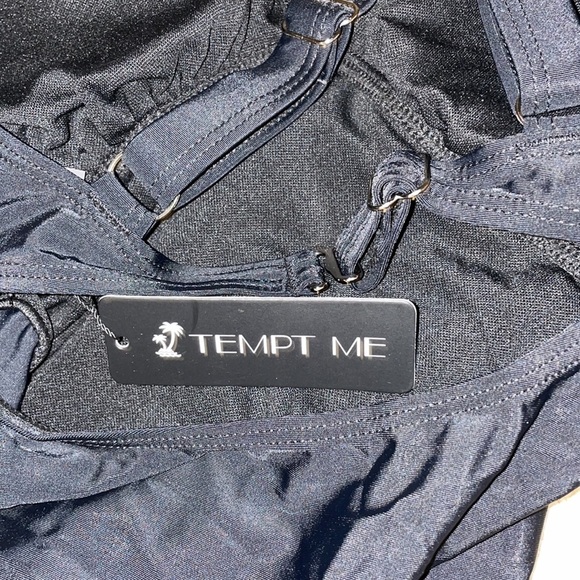 TEMPT Me black plunge one piece swimsuit XS NWT - Picture 7 of 7